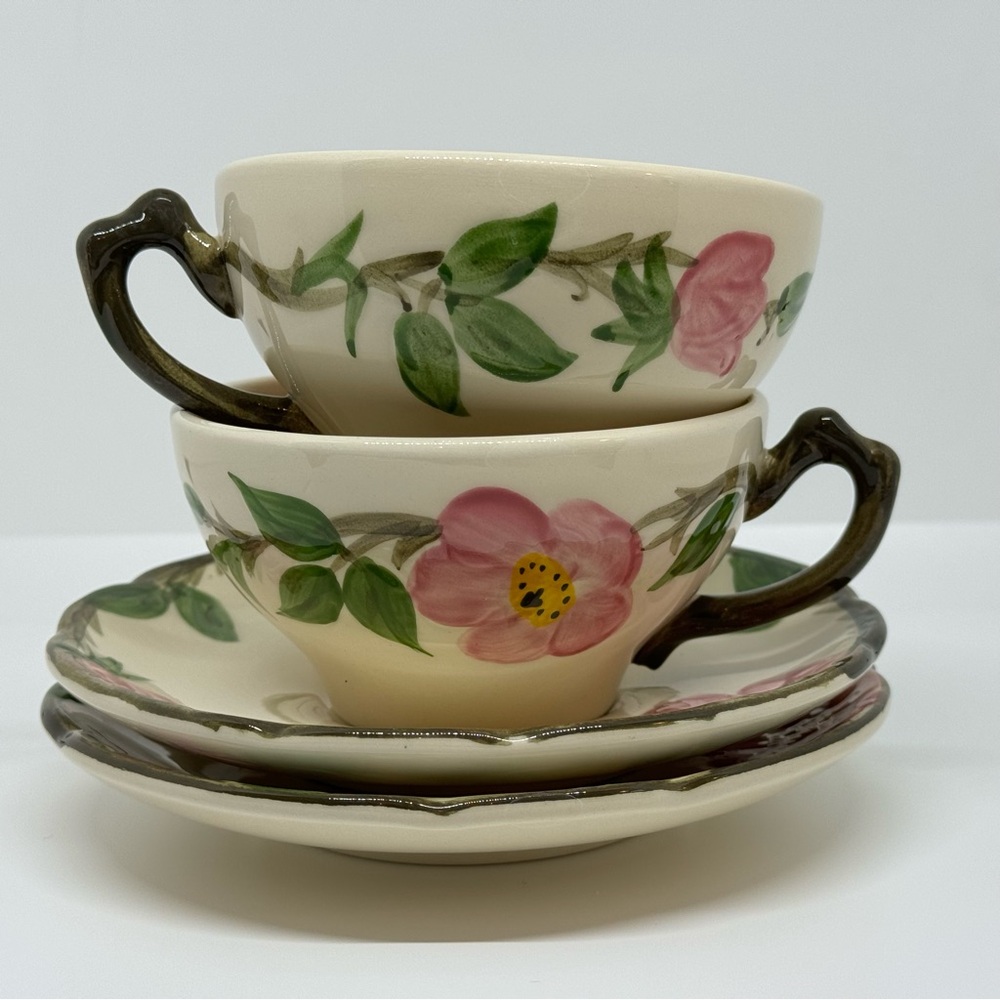 Set of Two Cup & Saucers Desert Rose USA